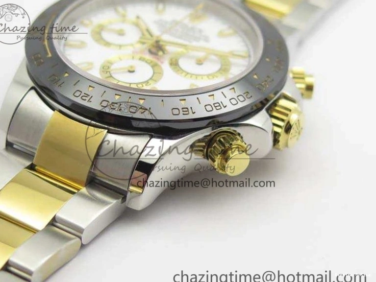 0126 Daytona SS YG Ceramic Bezel JH Best Edition White Dial On SS YG Bracelet A Resilient 3530